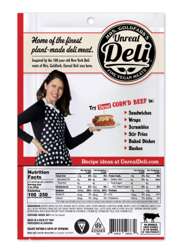Unreal Plant-Based Corn'd Beef Deli Slices Perspective: back