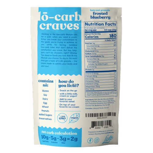 Livlo Granolo™ Keto Frosted Blueberry Granola Perspective: back