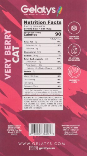 Gelatys® Very Berry Cat Mixed Berry Gelato Bar Perspective: back