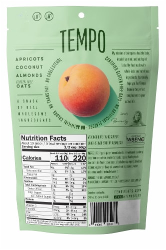 Tempo Aprocot Coconut & Almonds Granola Perspective: back