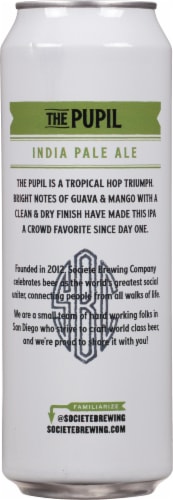 Societe Brewing The Pupil India Pale Ale Perspective: back