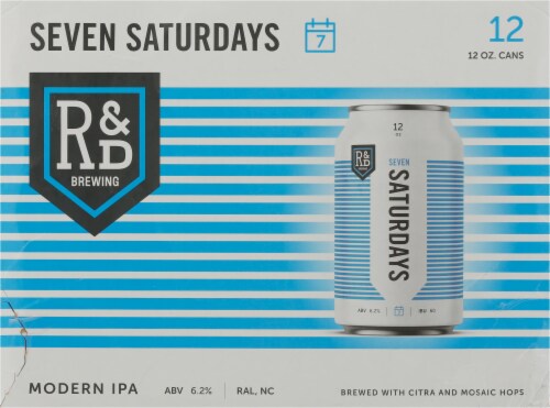 R&D Brewing Seven Saturdays Modern IPA Perspective: back