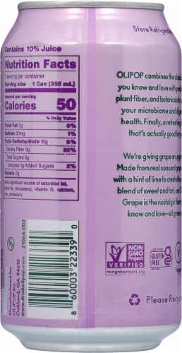 Olipop™ Grape Soda Can Perspective: back