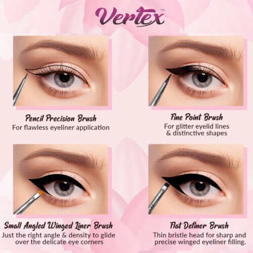 Eyeliner Brush Fine Angled Winged - Firm Flat Liquid Gel Liner