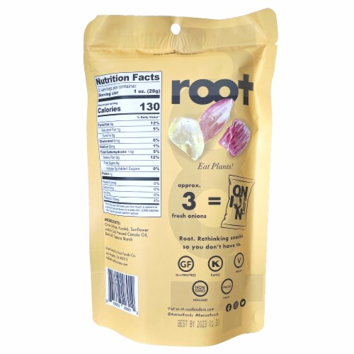 Root Foods Onion Chips Perspective: back