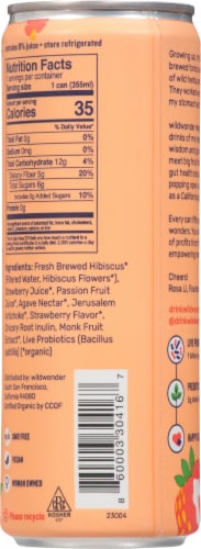 Wildwonder® Strawberry Passion Prebiotic and Probiotic Sparkling Drink Perspective: back