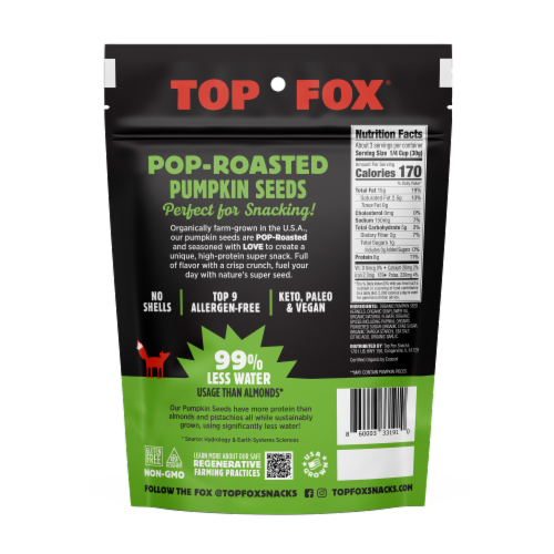 Pop Roasted Chile Lime Pumpkin Seeds Perspective: back