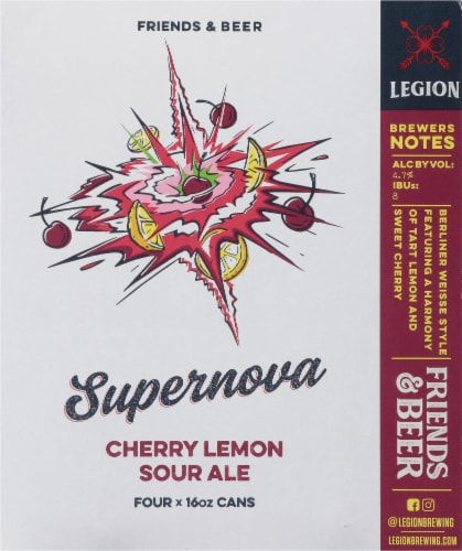 Legion Brewing Supernova Cherry Lemon Sour Ale Perspective: back