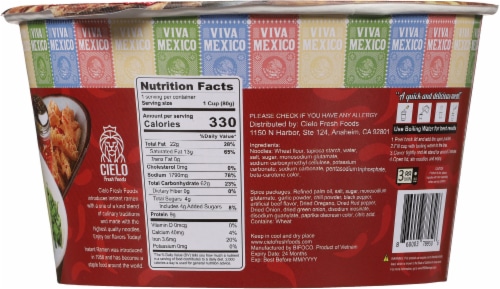 Cielo Instant Ramen Noodle Soup Perspective: back