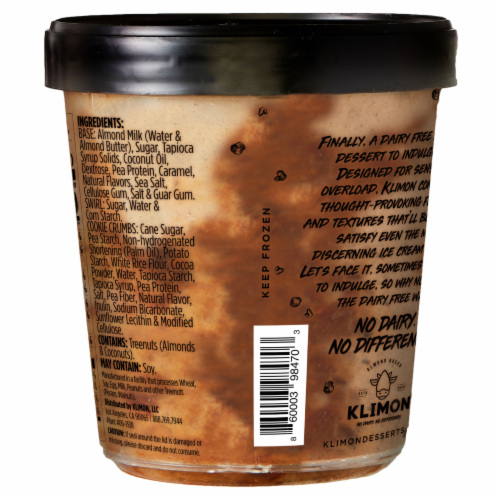 Klimon Caramel Brulee Dairy Free Frozen Dessert Perspective: back