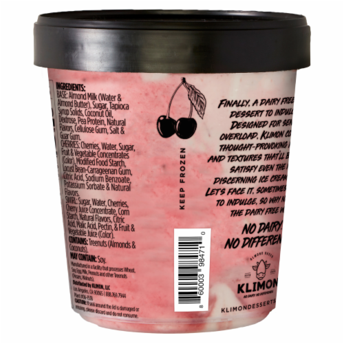 Klimon Cherry Bomb Dairy Free Frozen Dessert Perspective: back