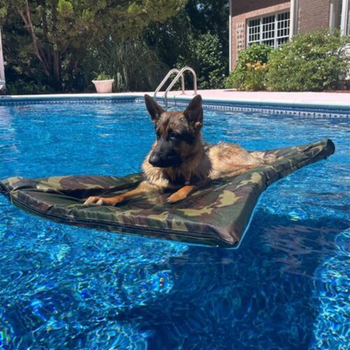 The Better Options Company Camo Lazy Dog Pool Lounger and Lake Raft Float, Large Perspective: back