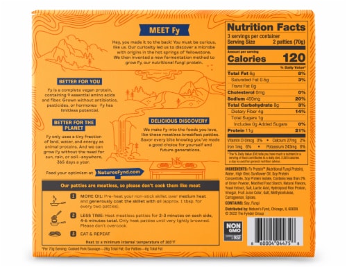 Nature's Fynd™ Meatless Original Breakfast Patties Perspective: back
