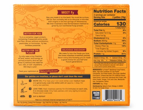 Nature's Fynd™ Maple Meatless Breakfast Patties Perspective: back