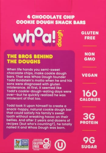 Whoa Dough Chocolate Chip Cookie Dough Bars Perspective: back