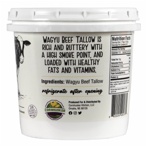 Cornhusker Kitchen Premium Grass-Fed Wagyu Beef Cooking Tallow 49576-BeefTallow Perspective: back