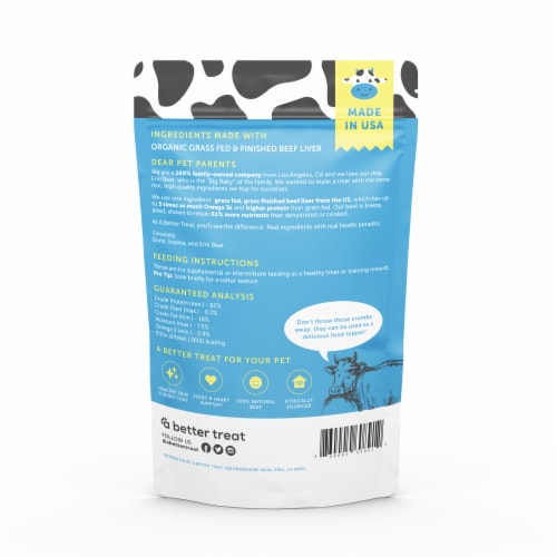 A Better Treat Freeze Dried Grass Fed Beef Liver Pet Treats Perspective: back