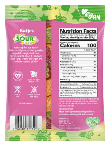 Katjes® Plant Based Sour Gummy Candy Bag Perspective: back
