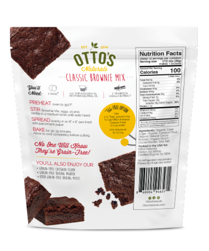 Otto's Grain-Free Classic Brownies Mix Perspective: back