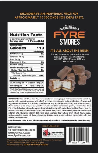 FYRE® S’mores Ready-to-Eat Pre-Toasted Authentic Gourmet Campfire S'mores Perspective: back