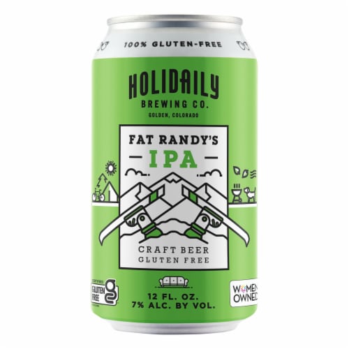 Holidaily Fat Randy's IPA Gluten Free Craft Beer Perspective: back