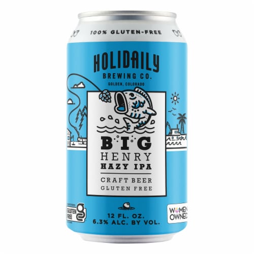 Holidaily Big Henry Hazy IPA Gluten Free Craft Beer Perspective: back