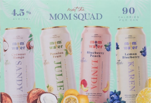 Mom Squad Fruit Infused Vodka Water Ready to Drink Cocktail Variety Pack Perspective: back