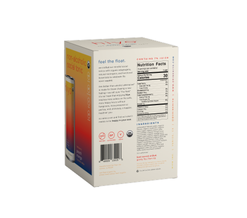 Hiyo® Peach Mango Non-Alcoholic Seltzer Cans Perspective: back