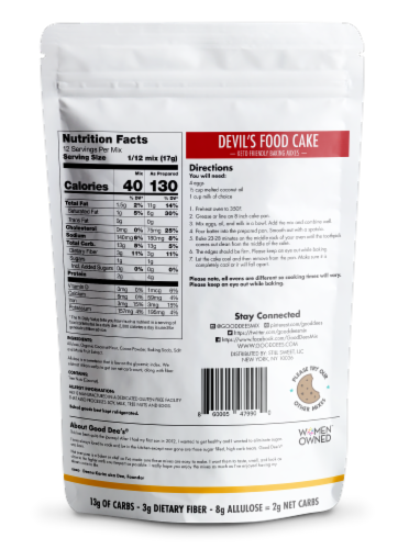 Low Carb Baking Mix, Devil's Food Cake Baking Mix,Keto Baking Mix,No Sugar Added, Gluten Free Perspective: back