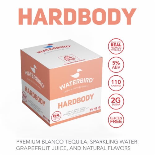 Waterbird Hardbody Premium Blaco Tequila Ready to Drink Cocktail Perspective: back