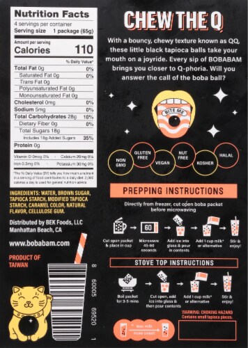 Boba Bam® Brown Sugar Instant Boba Packs Perspective: back