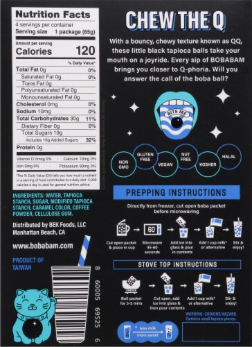 Boba Bam® Instant Boba Coffee Packs Perspective: back