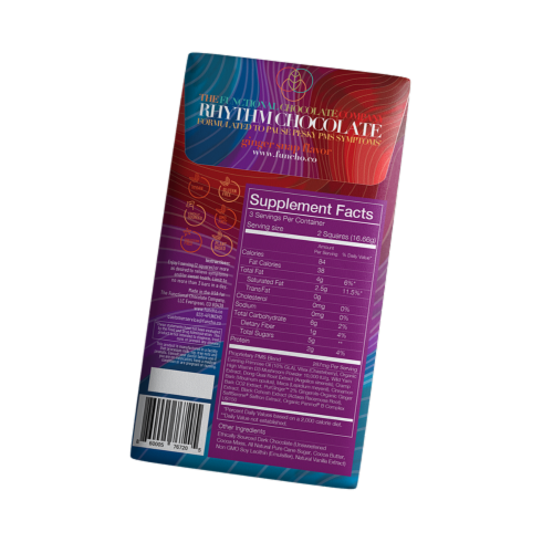 The Functional Chocolate Company Ginger Snap Rhythm Chocolate Dietary Supplement Perspective: back