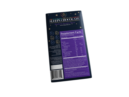 The Functional Chocolate Company Blueberry Lavender Sleepy Chocolate Dietary Supplement Perspective: back