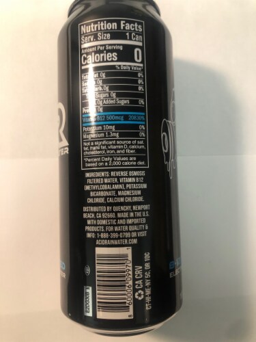 Acid Rain Water B-12 Injected Electrolyte Water Perspective: back