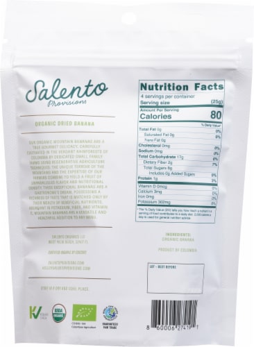Salento Provisions Dried Banana Slices Perspective: back