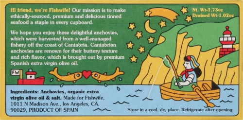 Fishwife Tinned Anchovies In Extra Virgin Olive Oil Perspective: back
