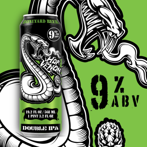Boneyard Beer Hop Venom DIPA Craft Beer Can Perspective: back