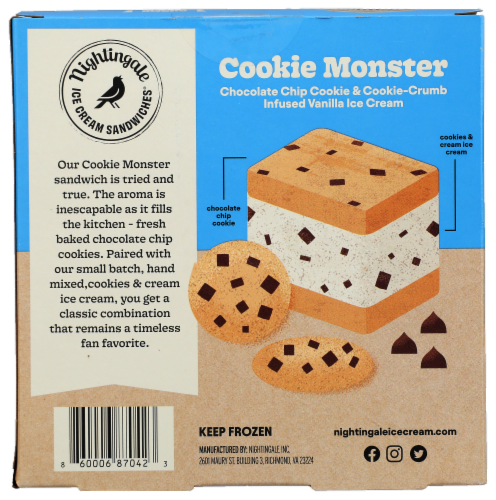 Nightingale® Cookie Monster Ice Cream Sandwiches Perspective: back