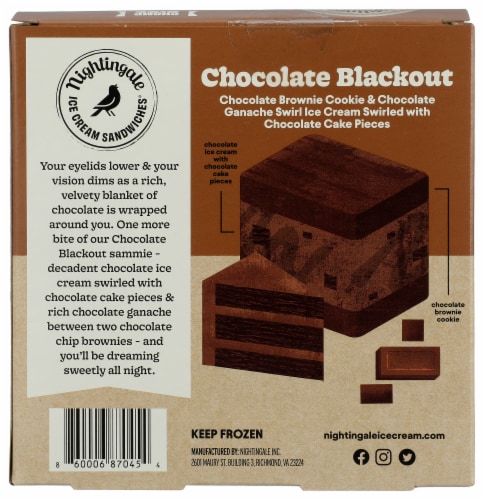 Nightingale® Chocolate Blackout Ice Cream Sandwiches Perspective: back