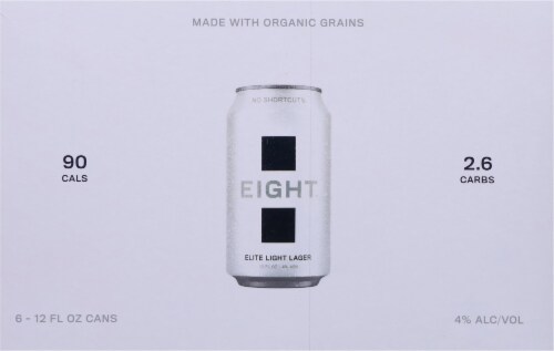 Eight® Elite Light Lager Beer Perspective: back