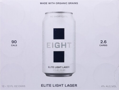 Eight® Elite Light Lager Beer Perspective: back
