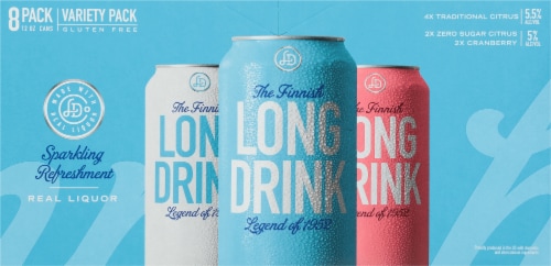 The Finnish Long Drink Ready to Drink Cocktail Variety Pack Perspective: back