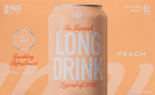 The Finnish Long Drink Peach Real Liquor Sparkling Refresment Drink Multipack Perspective: back