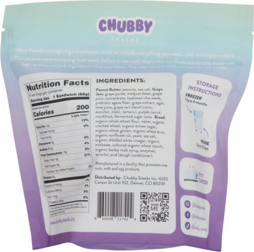 Chubby® Peanut Butter & Grape Jam Sandwiches Perspective: back