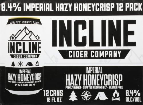 Incline Cider Company Imperial Hazy Honeycrisp Hard Cider Cans Perspective: back