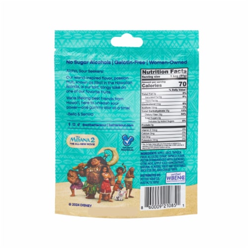Better Sour Disney Moana 2 Passion Fruit Gummy Stars Perspective: back