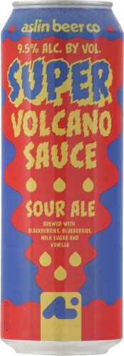 Aslin Beer Co. Super Volcano Sauce Sour Ale Craft Beer Can Perspective: back