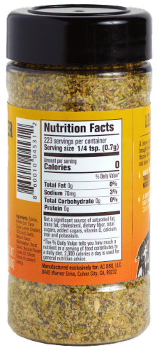 AC Barbeque Lemon Stepper Seasoning Perspective: back
