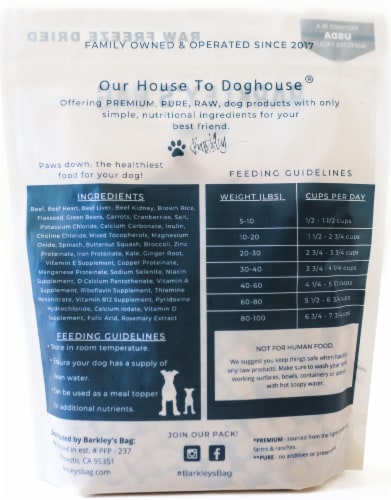 Barkley's Bag Freeze Dried Beef Bowl Perspective: back